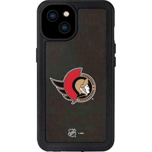 NHL Ottawa Senators Distressed iPhone 15 Plus Waterproof Case
